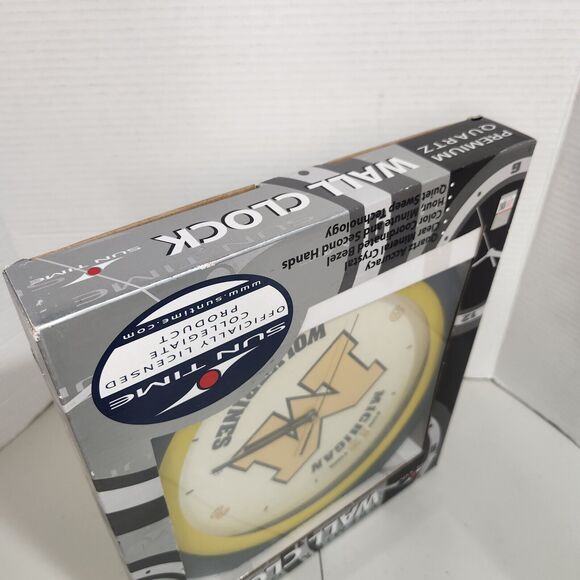 Sun Time Premium Quartz Michigan Wolverines Football NCAA Wall Clock NIB - Picture 6 of 6